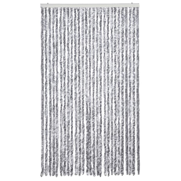 Insektsdraperi vit och grå 118x220 cm chenille