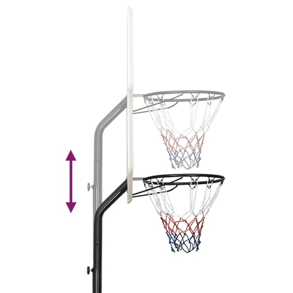 Basketkorg med stativ vit 282-352 cm polyeten