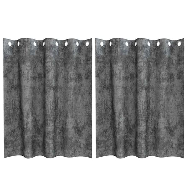 Sammetsgardiner 2 st Grå 140 x 140 cm Sammet