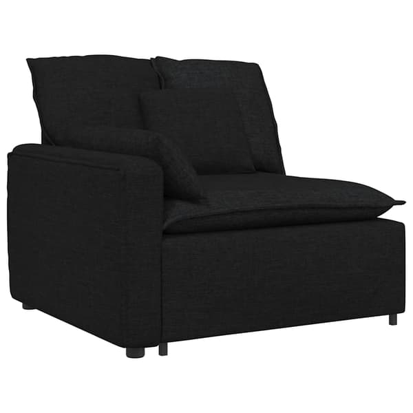 Modulär soffa armstödsändmodul med dynor svart 100 cm