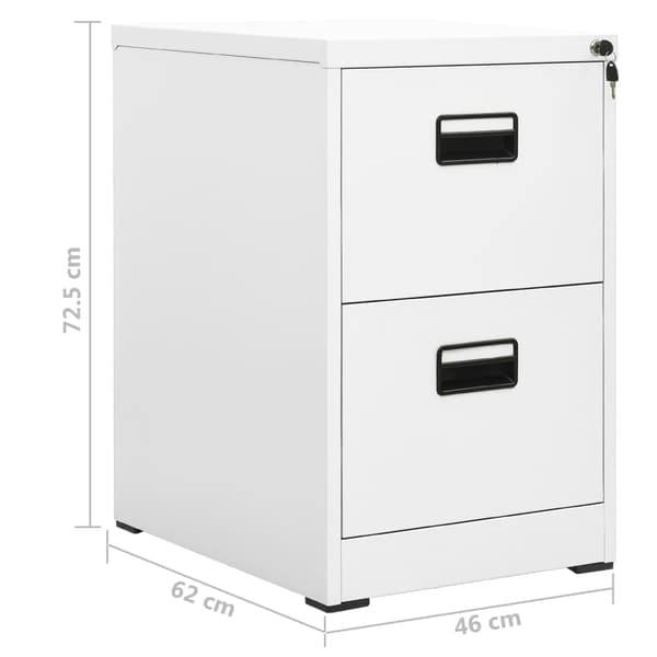 Dokumentskåp vit 46x62x72,5 cm stål