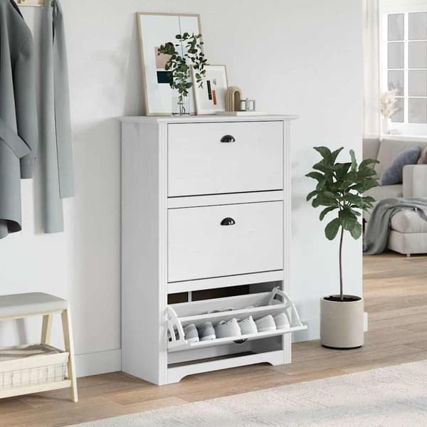 Skohylla BODO vit 80x35x118 cm