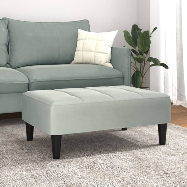 Fotpall Ljusgrå 77x55x31 cm sammet