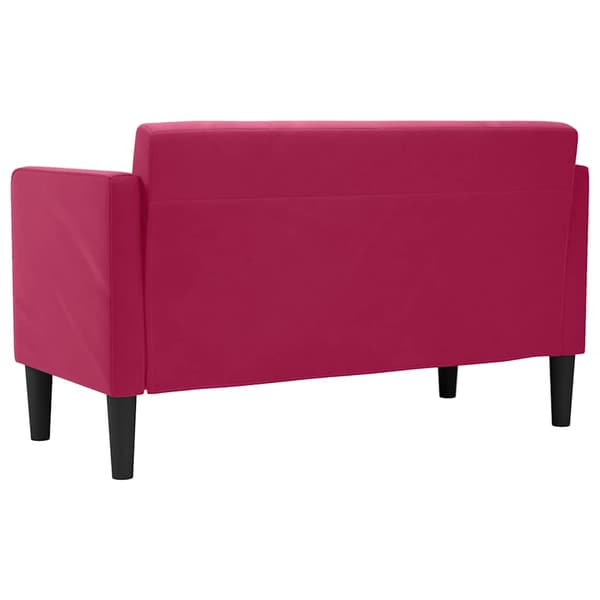 Loveseat soffa vinröd 111 cm sammet