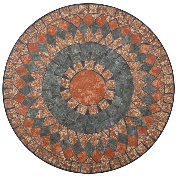 Mosaikbord orange/grå 60cm keramik