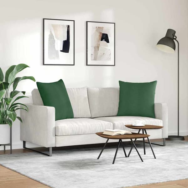 Sofakuddar 2 pcs Mörkgrön 80 x 80 cm Kordread tyg