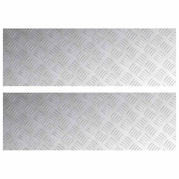 Trappsteg Rektangulär 2 pcs Silver 90 x 30 cm Aluminium