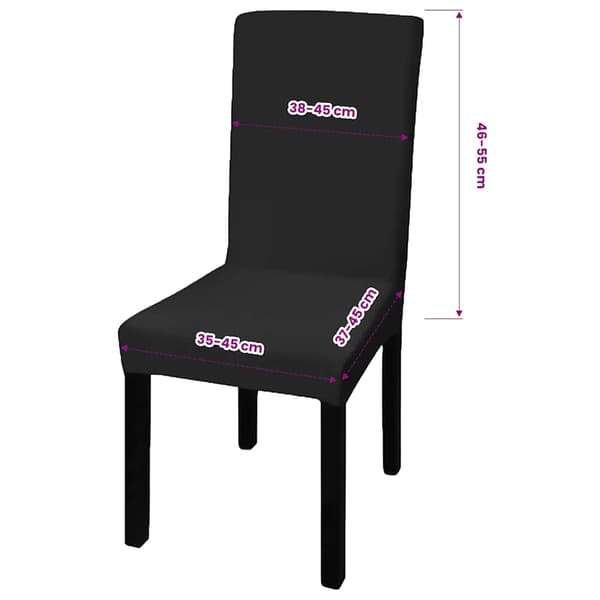 Stolsöverdrag rak modell stretch 6 st svart