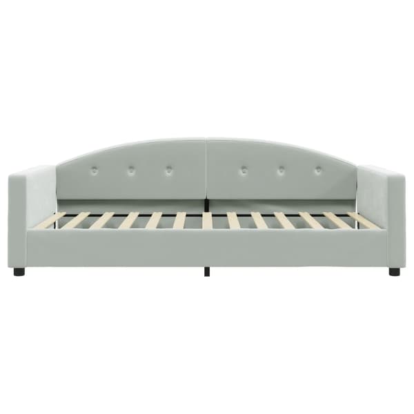 Dagbädd med madrass ljusgrå 100x200 cm sammet