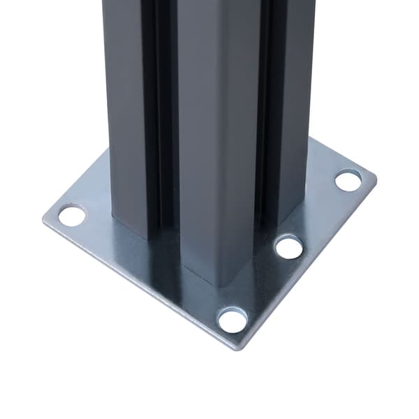 Staketstolpar 2 st mörkgrå 185 cm aluminium