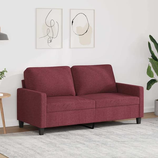 2-sitssoffa vinröd 140 cm tyg