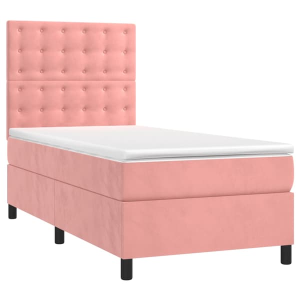 Ramsäng med madrass rosa 80x200 cm sammet