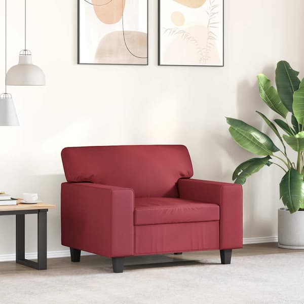 Fåtölj vinröd 60 cm Konstläder
