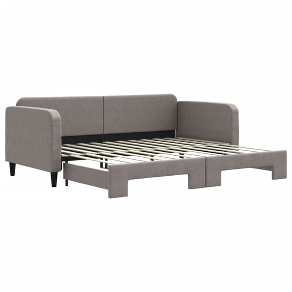 Dagbädd utdragbar taupe 90x200 cm tyg