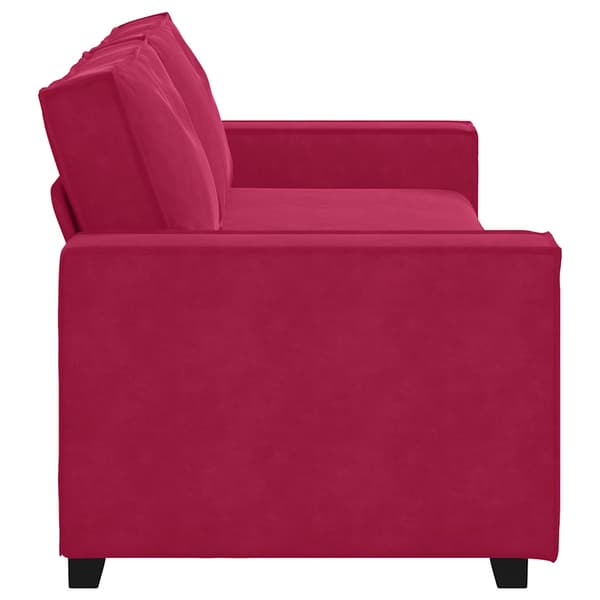 3-sitssoffa vinröd 220x78x84 cm sammet