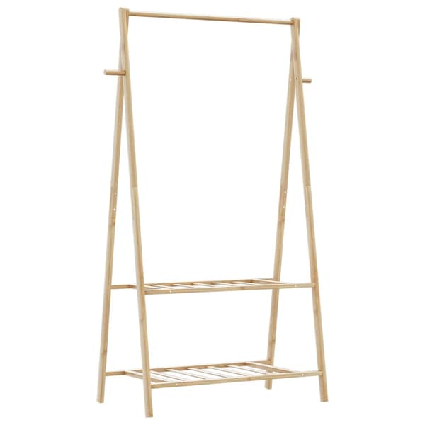 Klädställ med hyllor 96x45,5x150,5 cm bambu