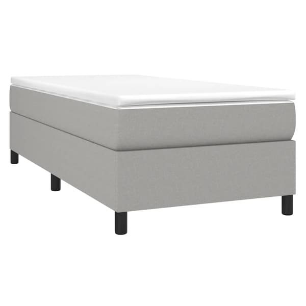 Boxspring-sängram ljusgrå 90x190 cm tyg