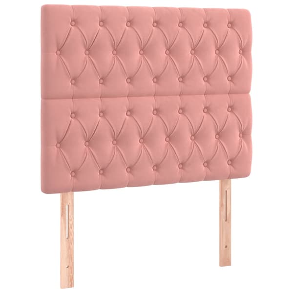 Sänggavel rosa 90x7x118/128 cm sammet