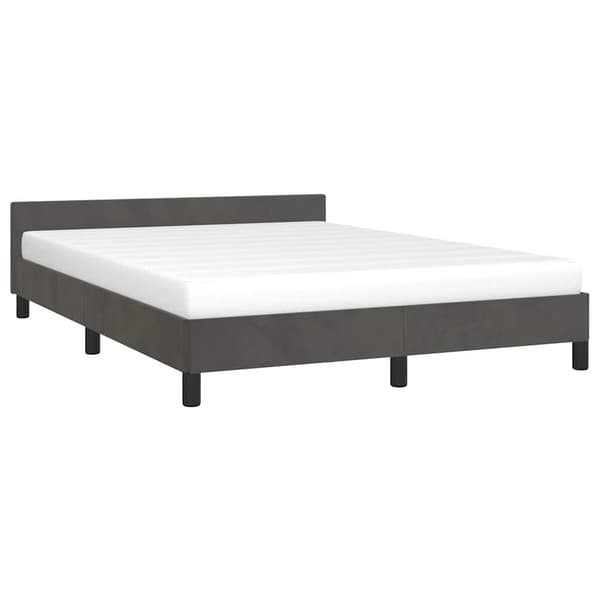 Sängram utan madrass mörkgrå 140x200 cm sammet