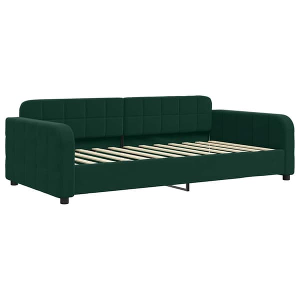 Dagbädd utdragbar mörkgrön 100x200 cm sammet
