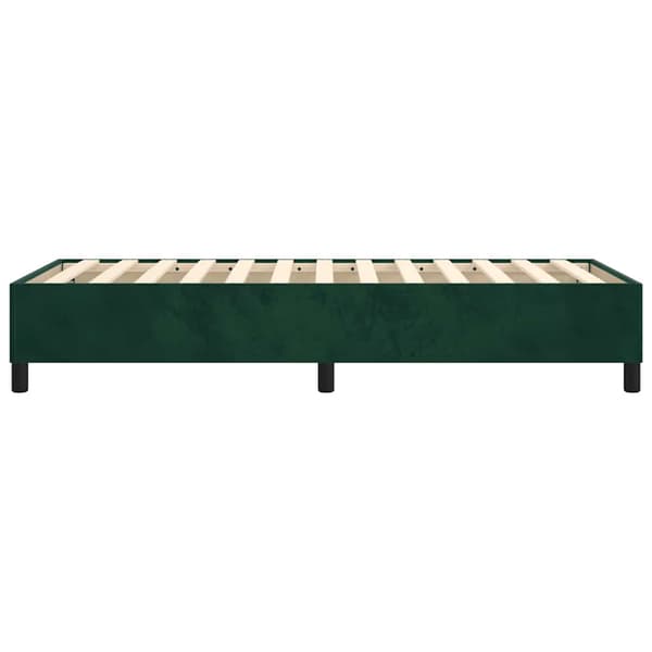 Boxspring-sängram mörkgrön 100x200 cm sammet