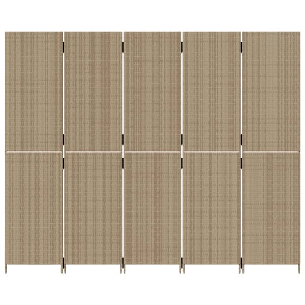 Rumsavdelare 5 paneler beige konstrottning