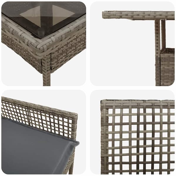 Trädgårdsmöbelset 5 pcs Grå konstrotting