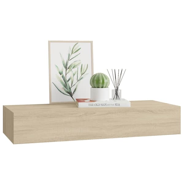 Väggmonterad låda ek 60x23,5x10 cm MDF