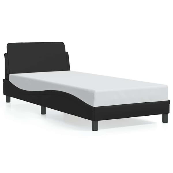 Bed Frame "Dover" Black 90x190 cm Faux Leather