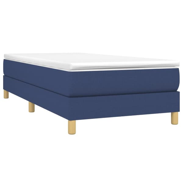 Boxspring-sängram blå 90x190 cm tyg