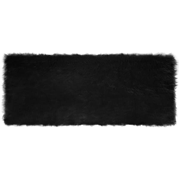 Fuskfäll matta TAFALLA Svart 80 x 200 cm Polyester
