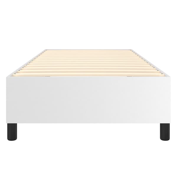 Boxspring-sängram vit 90x190 cm konstläder