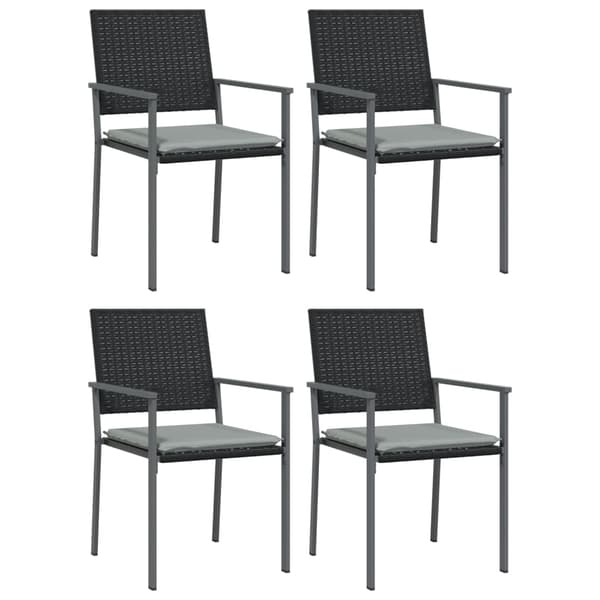 Matgrupp för trädgården dynor 5 delar konstrottning & stål