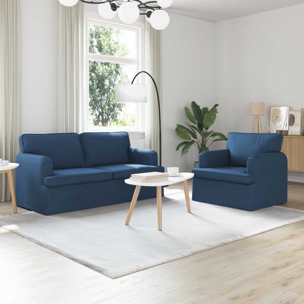Soffset 2 pcs Blå 162 x 80 x 85 cm tyg