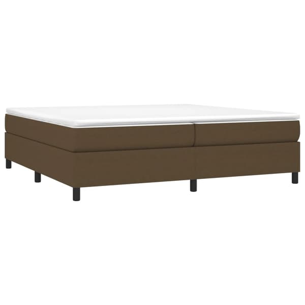 Boxspring-sängram mörkbrun 200x200 cm tyg