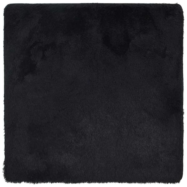 Ryamatta med lång lugg NAVARRA svart 200x200 cm polyester