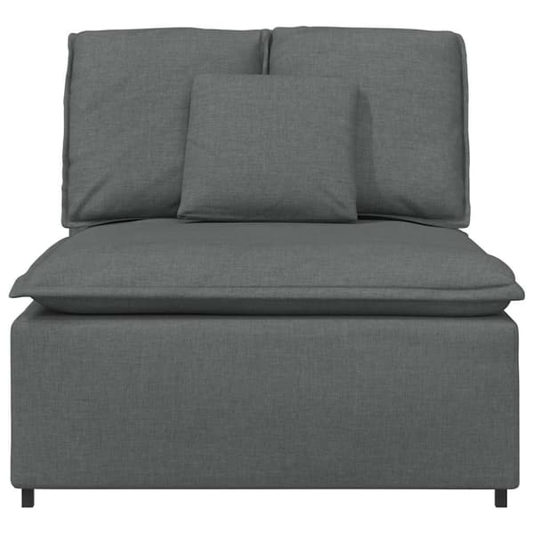 Modulär mittmodul för soffa med dynor mörkgrå 100 cm
