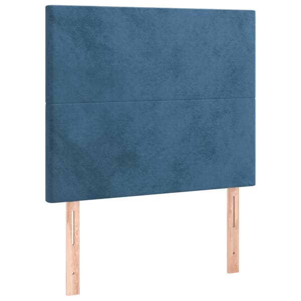 Ramsäng med madrass mörkblå 90x200 cm sammet