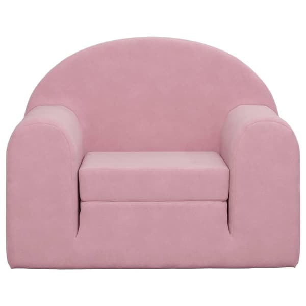 Bäddsoffa för barn rosa mjuk plysch