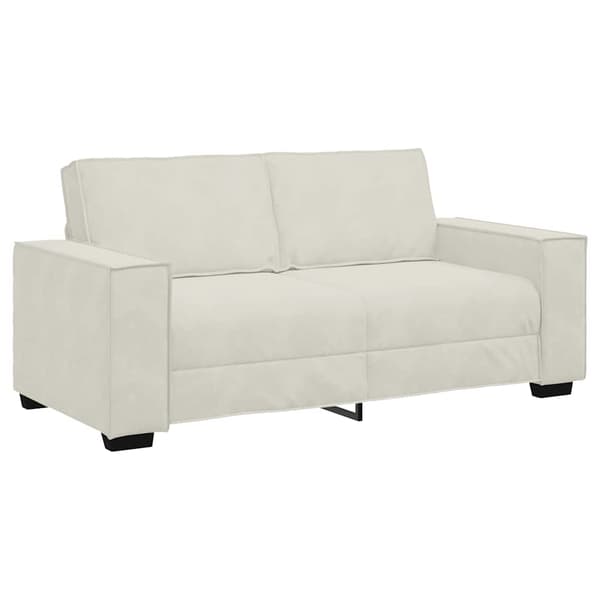Soffa 2-sits gräddvit 180x78x84 cm sammet