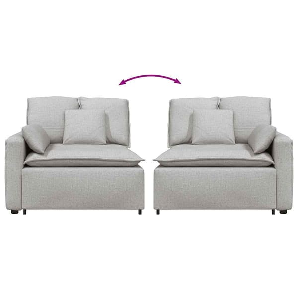 Modulär soffa armstödsändmodul med dynor molngrå 100 cm