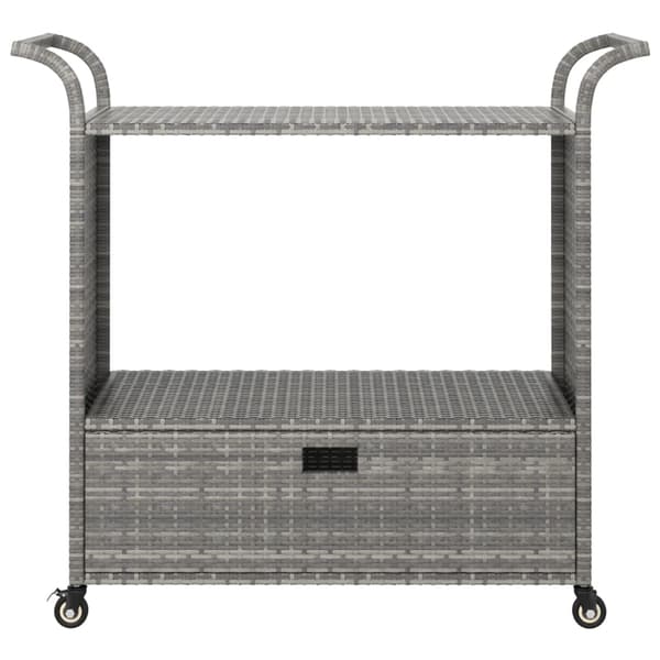 Serveringsvagn med låda grå 100x45x97 cm konstrotting