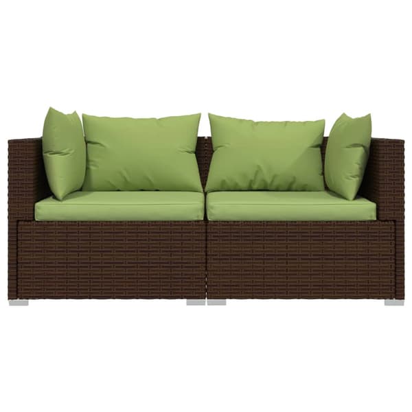 Soffa 2-sits med dynor konstrotting brun