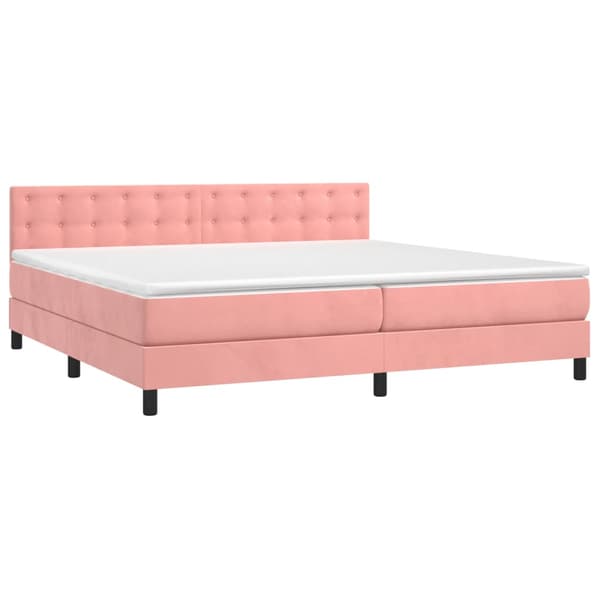 Ramsäng med madrass rosa 200x200 cm sammet