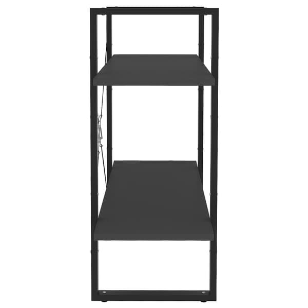 Bokhylla 2 hyllplan grå 80x30x70 cm konstruerat trä