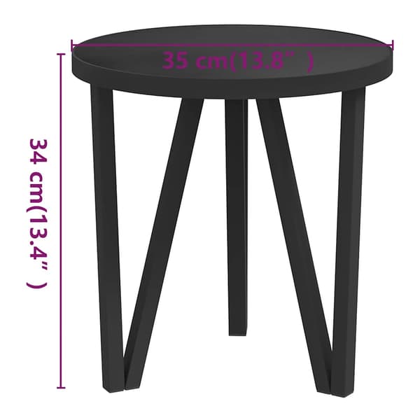 Tebord svart Ø35 cm MDF