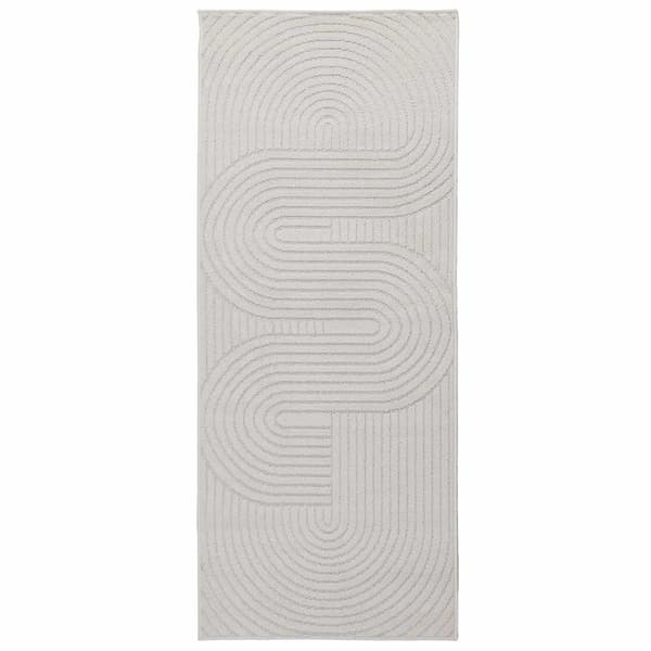 Områdesmattor Rektangulär PALMERAS Kräm 200 x 80 cm Polyester