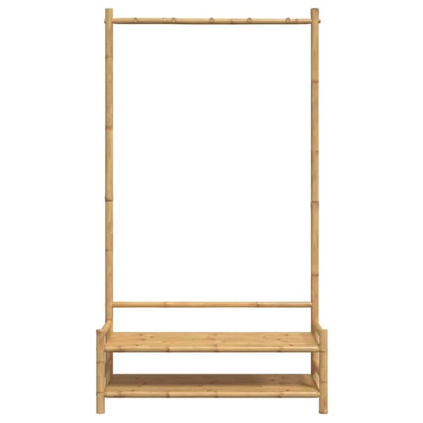 Klädställ med hyllor 103x40x183 cm bambu