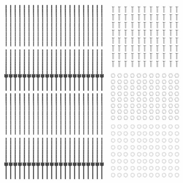 Stängselstolpe 44 pcs Grå 160 cm Stål