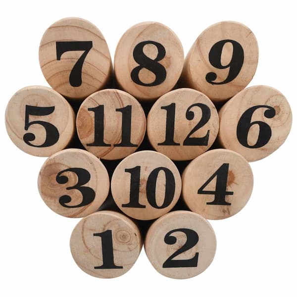 Nummerkubb set trä